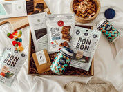 boite cadeau gourmandises québécoises emballage bleu