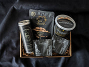 Boîte Noir gourmand au look noir chic pour cadeau corporatif gourmand