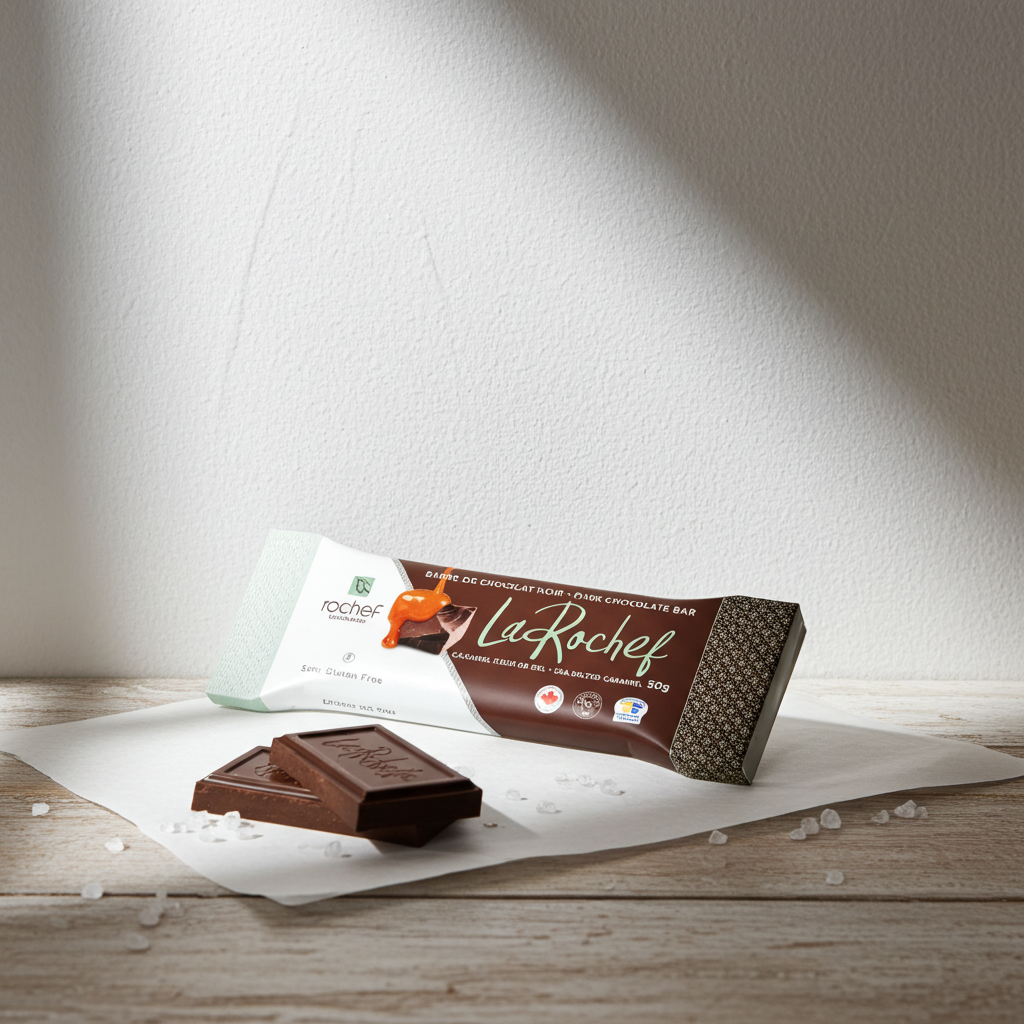 Milk chocolate bar with soft salted caramel (50g) by La Rochef